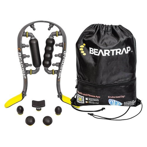 Beartrap recovery massage roller with carry bag and interchangeable massage attachments